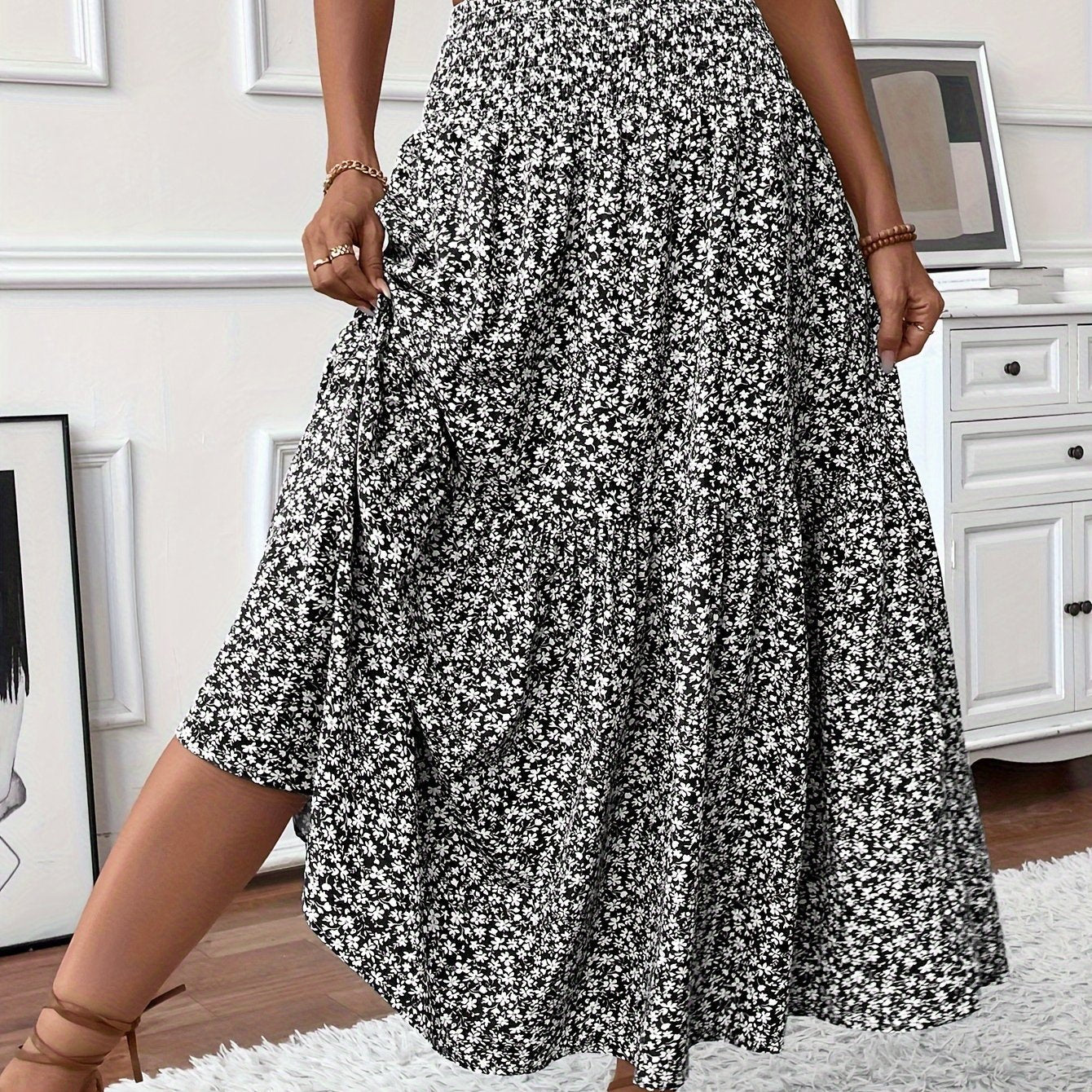 Florimne | Women's Floral Print Midi Skirt — image 3