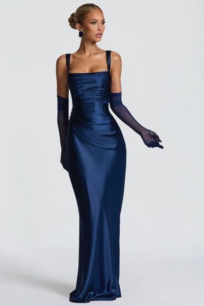 Wervane blue mermaid dress back view