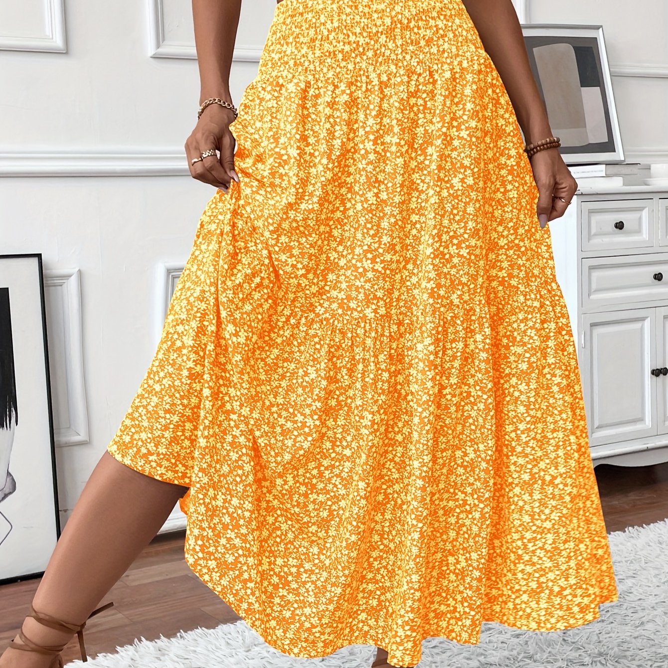 Florimne | Women's Floral Print Midi Skirt — image 6