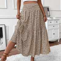 Florimne | Women's Floral Print Midi Skirt