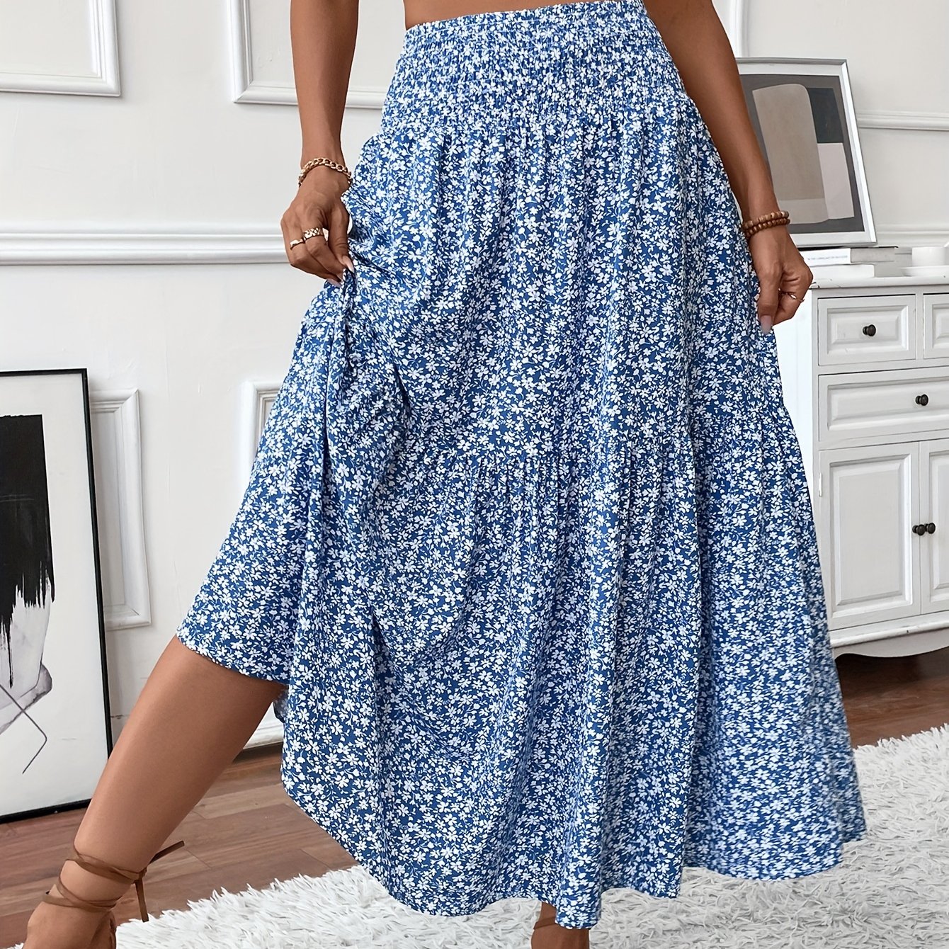 Florimne | Women's Floral Print Midi Skirt — image 4