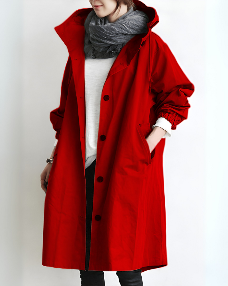 Women's Hooded Classic Trench Coat, Belted - view 6