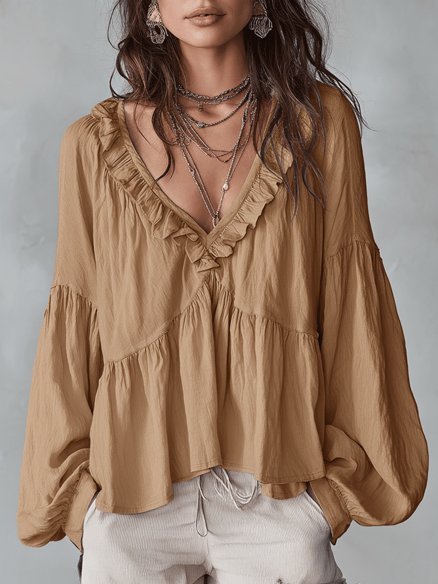 Cirenne Khaki blouses - front view