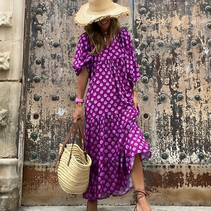 Olverine | Midi Dress Embroidered Detail Soft Fabric