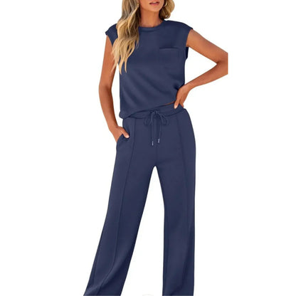 Brielle Dark Blue co-ord set - front view