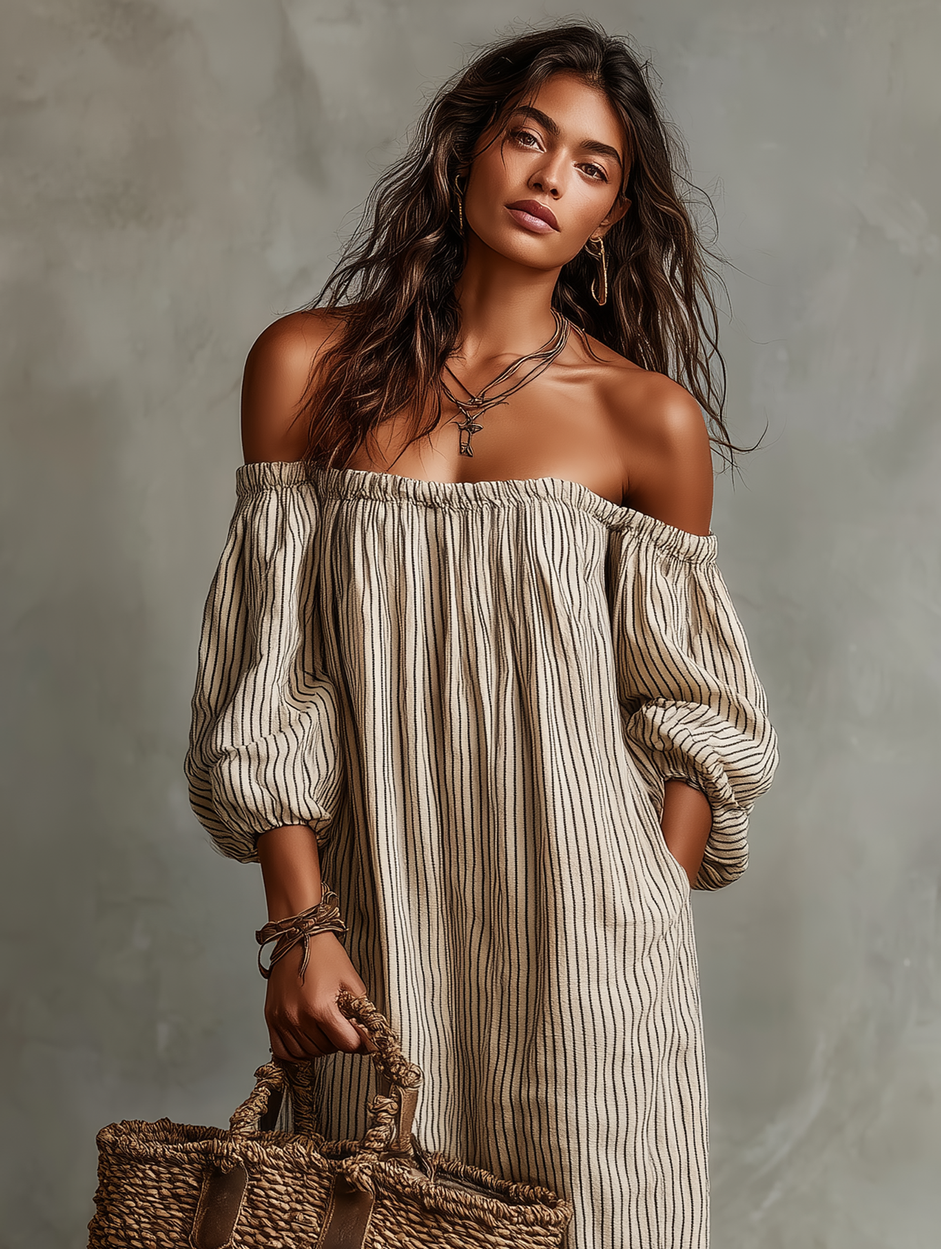 Calienne linen dress side view