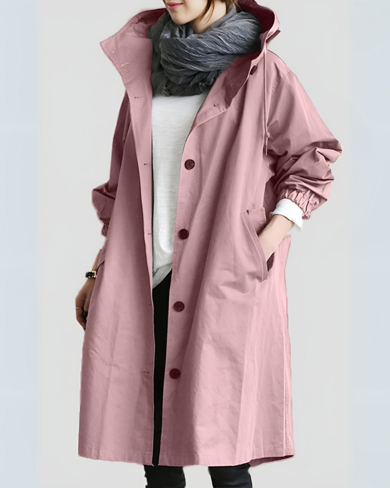 Women's Hooded Classic Trench Coat, Belted - view 8