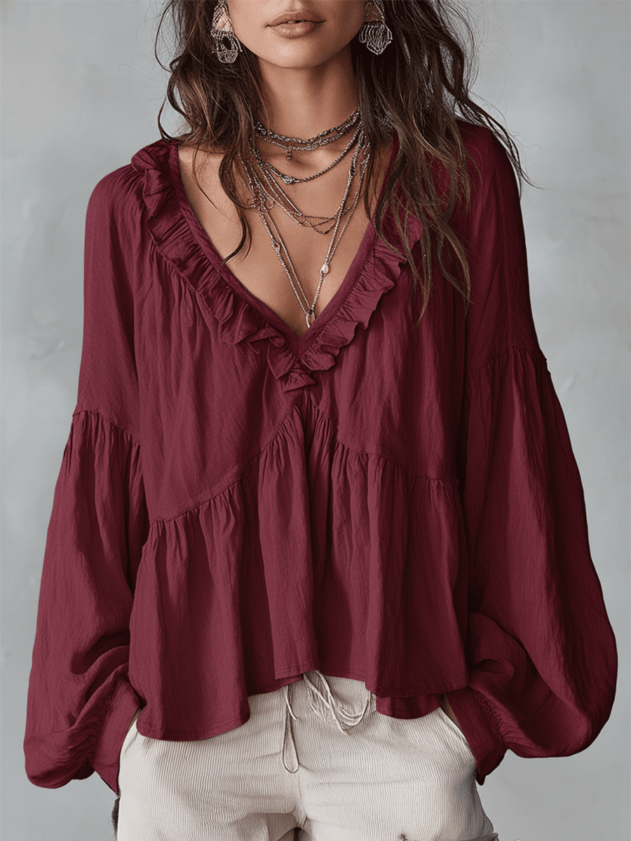 Cirenne Red blouses - front view
