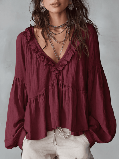 Cirenne Red blouses - front view