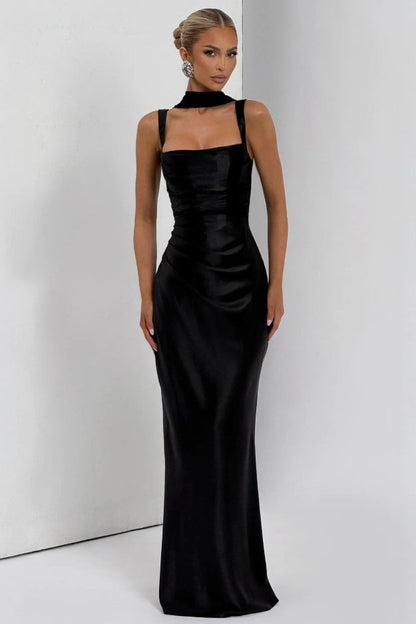 Wervane black mermaid dress front