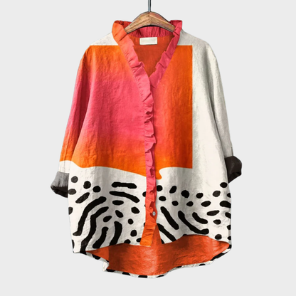 Miravelle artistic print blouse styled