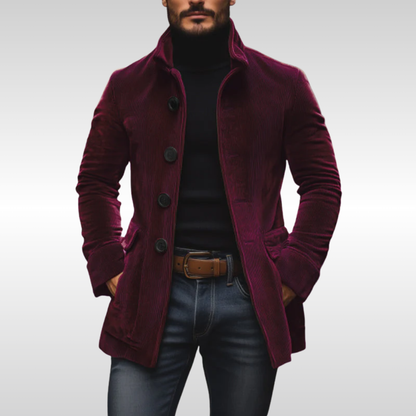 Men's Corduroy Long Sleeve Coat, Winter - view 4