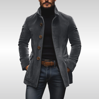Men's Corduroy Long Sleeve Coat, Winter