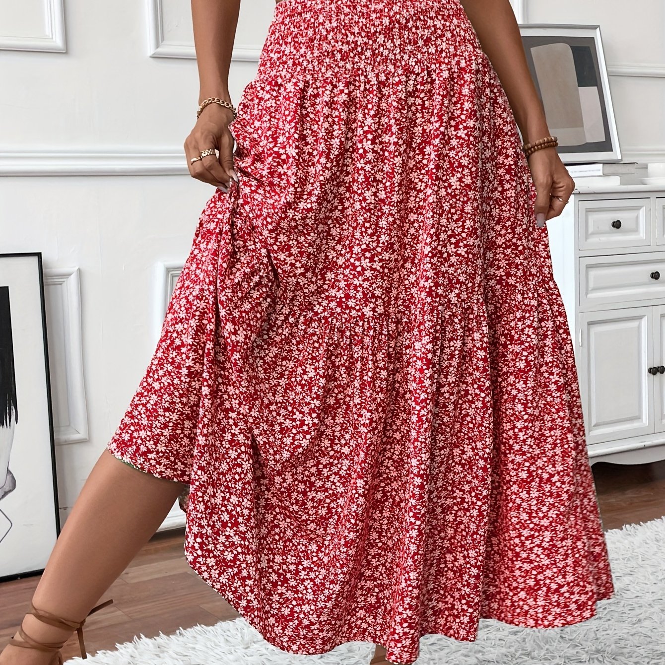 Florimne | Women's Floral Print Midi Skirt — image 7