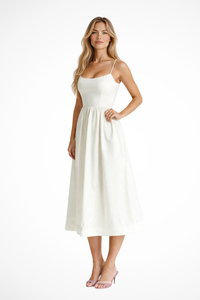 Belisse | Midi Dress A-Line Structured Bodice Spaghetti Straps
