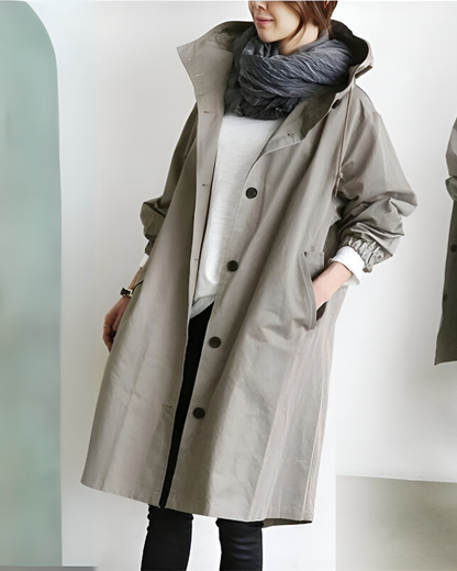 Women's Hooded Classic Trench Coat, Belted - view 9