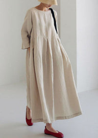 Saramine | Patchwork Cotton Midi Dress with Side Pockets