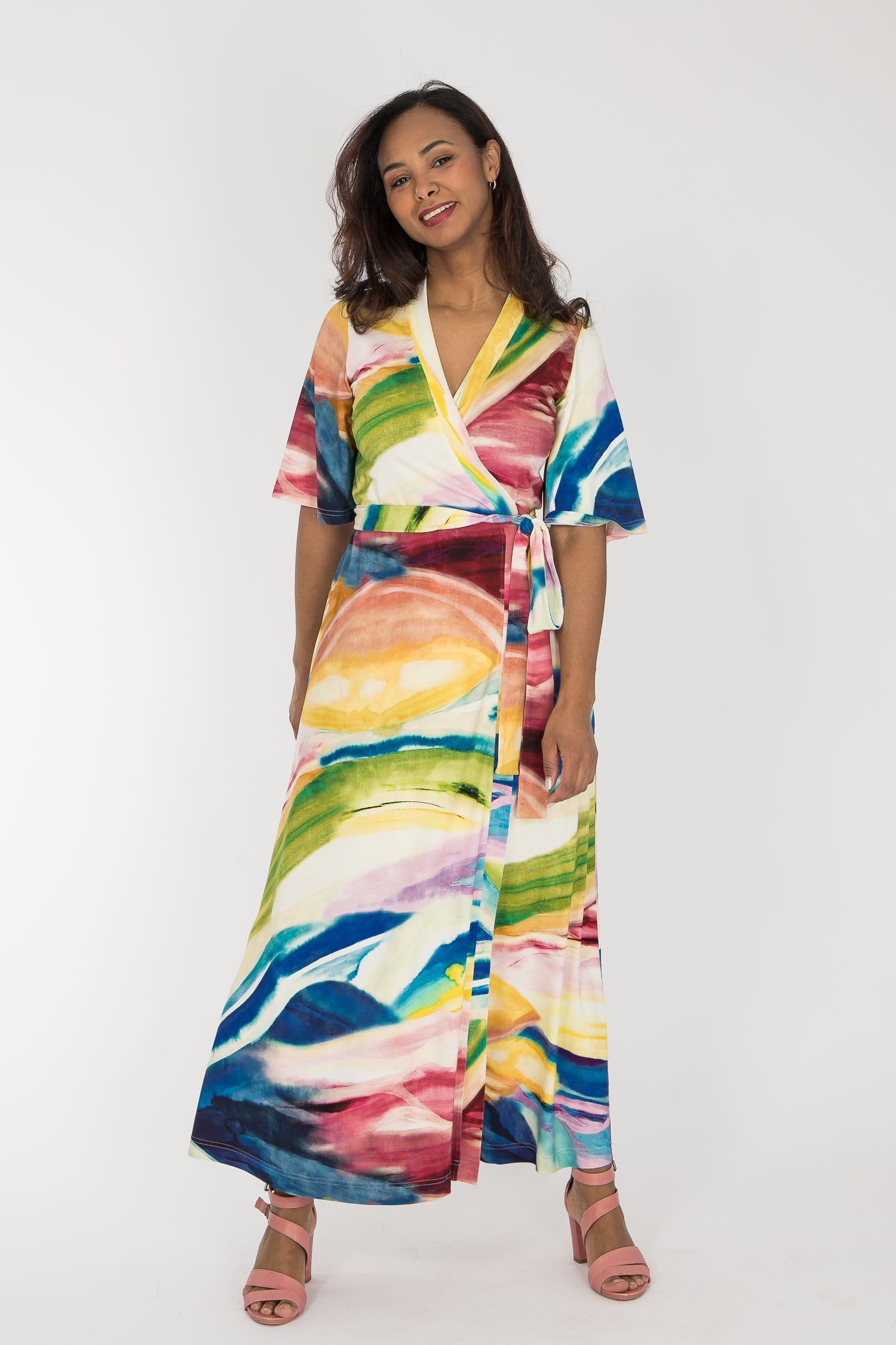 Beleria — wrap maxi dress view 3