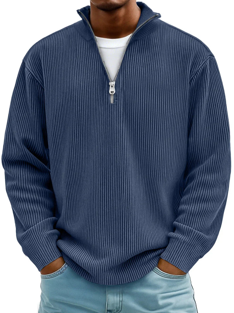 Men's Ribbed Relaxed Jumper, Knitted Sweater - view 9