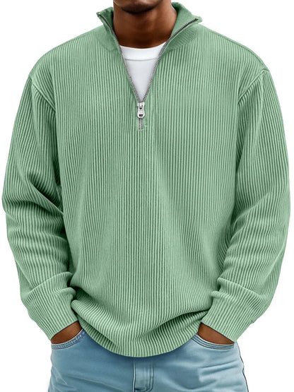 Men's Ribbed Relaxed Jumper, Knitted Sweater - view 3