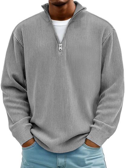 Men's Ribbed Relaxed Jumper, Knitted Sweater - view 6