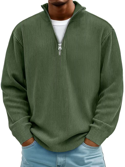 Men's Ribbed Relaxed Jumper, Knitted Sweater - view 8