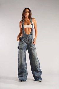 Feliza | Denim Jumpsuit With Deep V Neckline