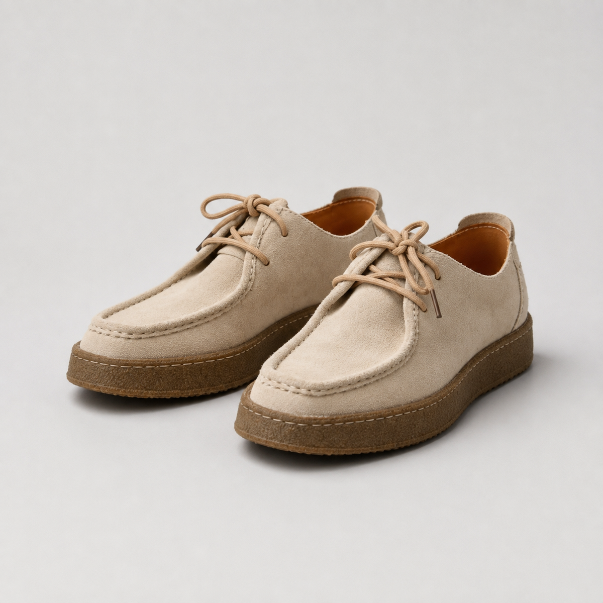 Men's Suede-Look Crepe Sole Loafers, Moccasin Shoes - view 6