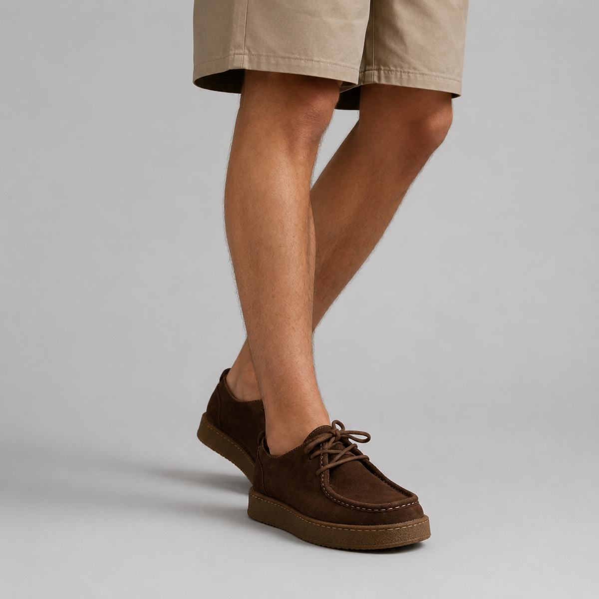 Men's Suede-Look Crepe Sole Loafers, Moccasin Shoes - view 7