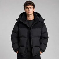 Men's Oversized Hooded Puffer Jacket, Quilted Coat