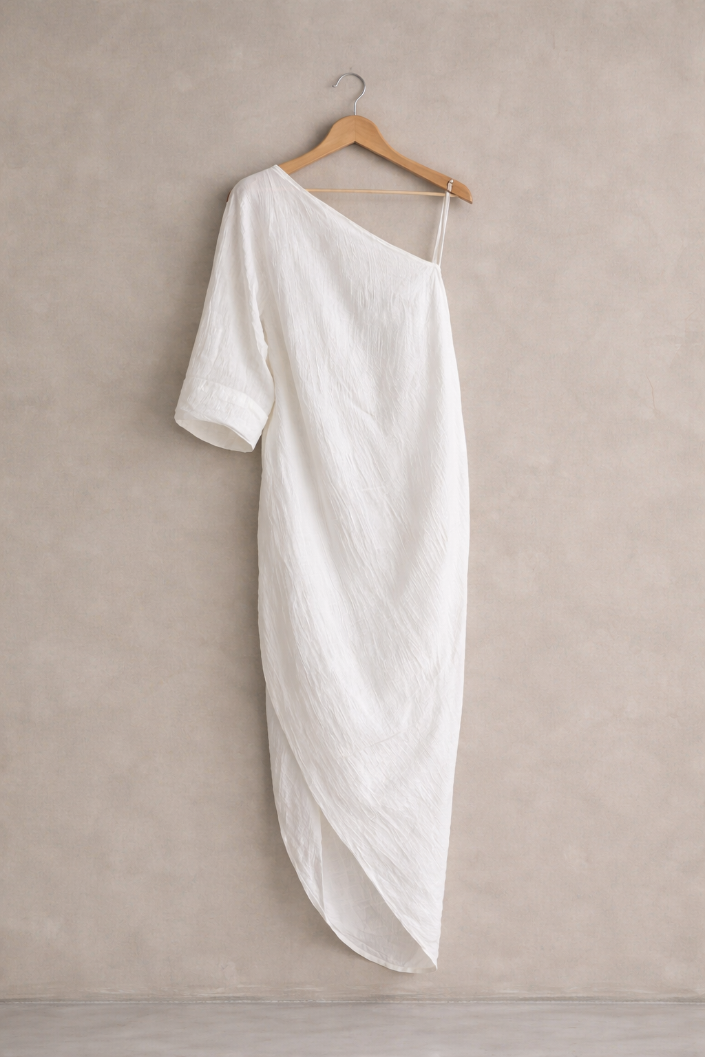 Bianca asymmetric white maxi dress - S