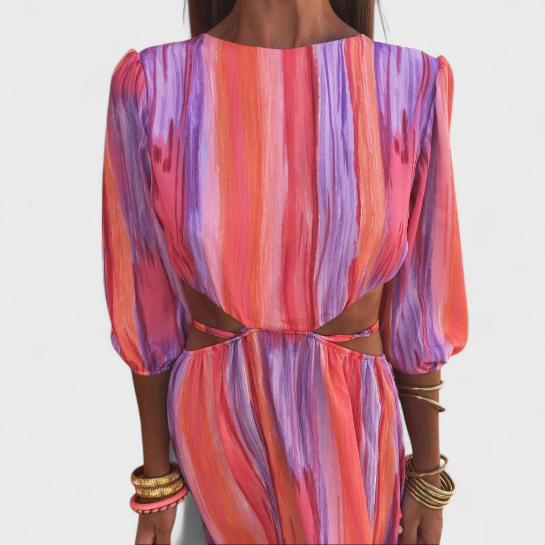 Rinelle tie-dye maxi dress back open