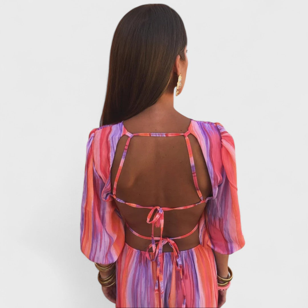 Rinelle tie-dye maxi dress detail
