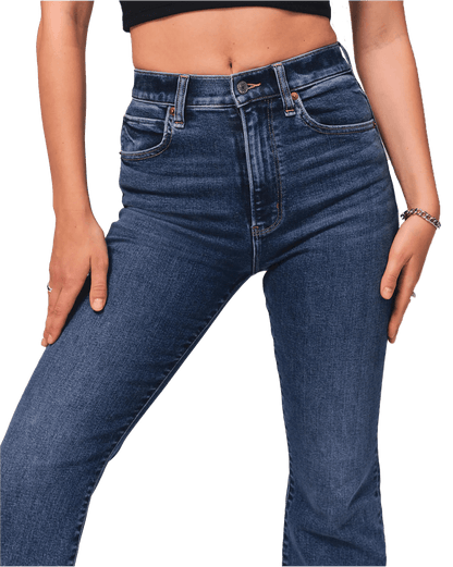 Jean évasé allongé taille haute