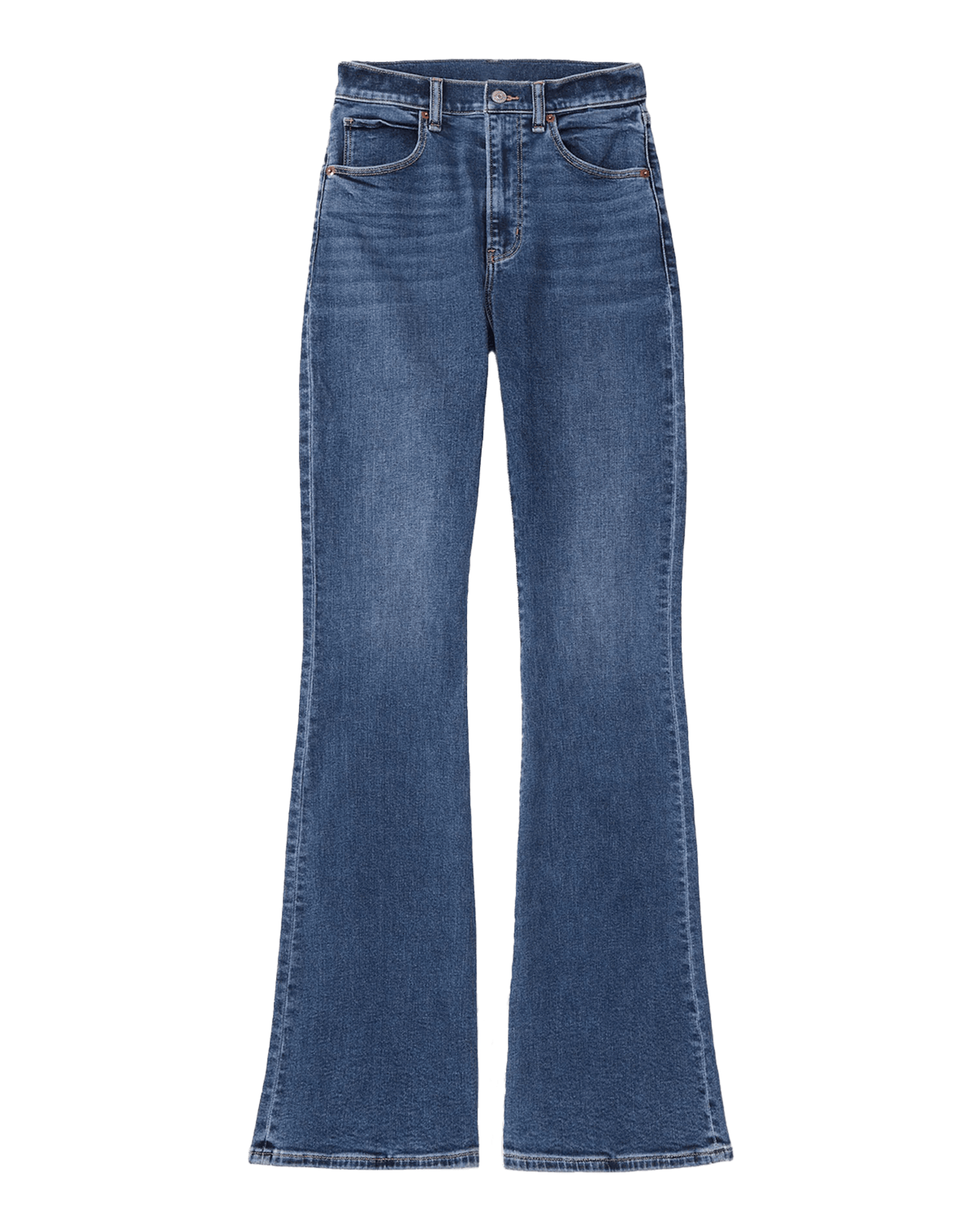 Jean évasé allongé taille haute