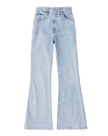 Jean évasé allongé taille haute