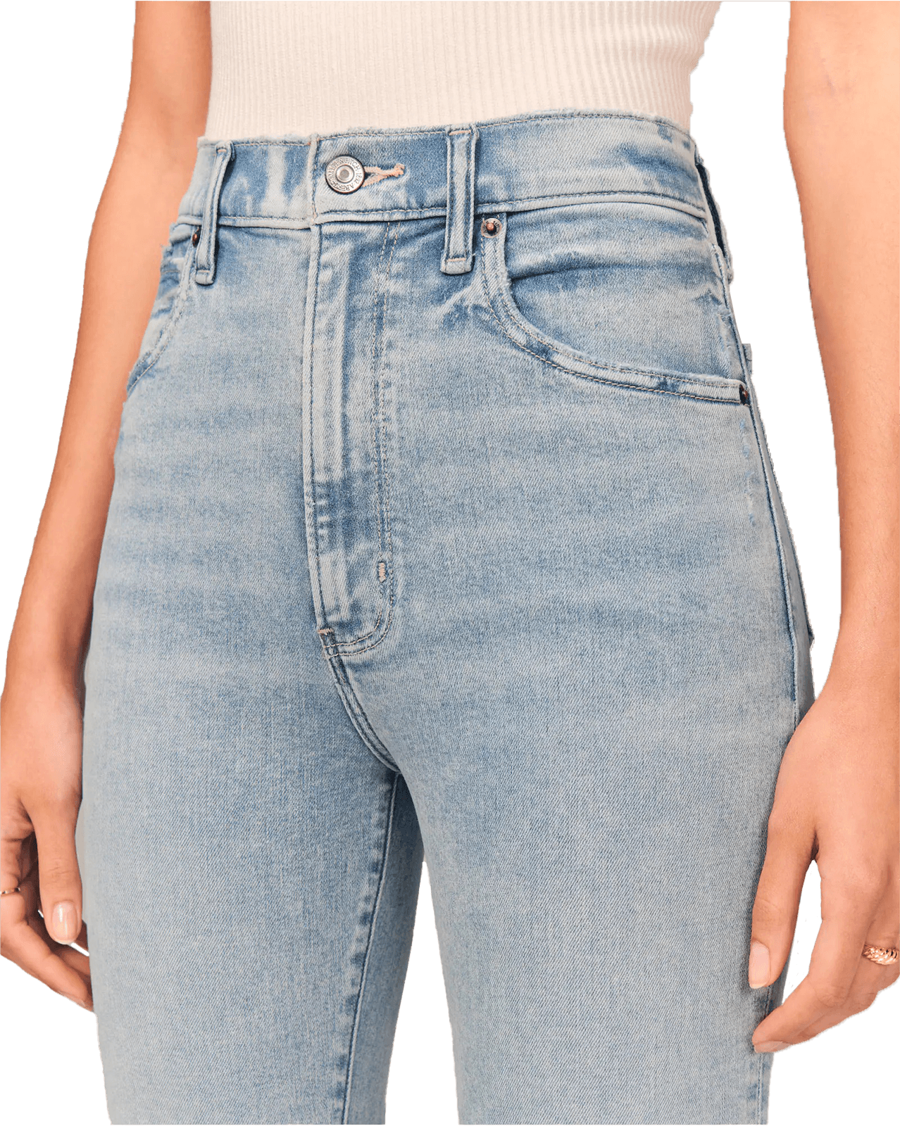 Jean évasé allongé taille haute