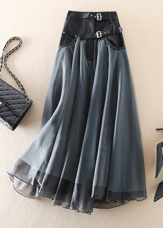 Tulseria | Women's Patchwork Tulle Midi Skirt