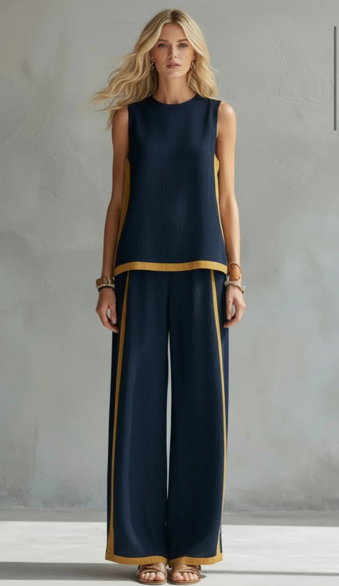Leila co-ord set - Navy Blue front