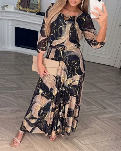 Quilara printed chiffon dress front