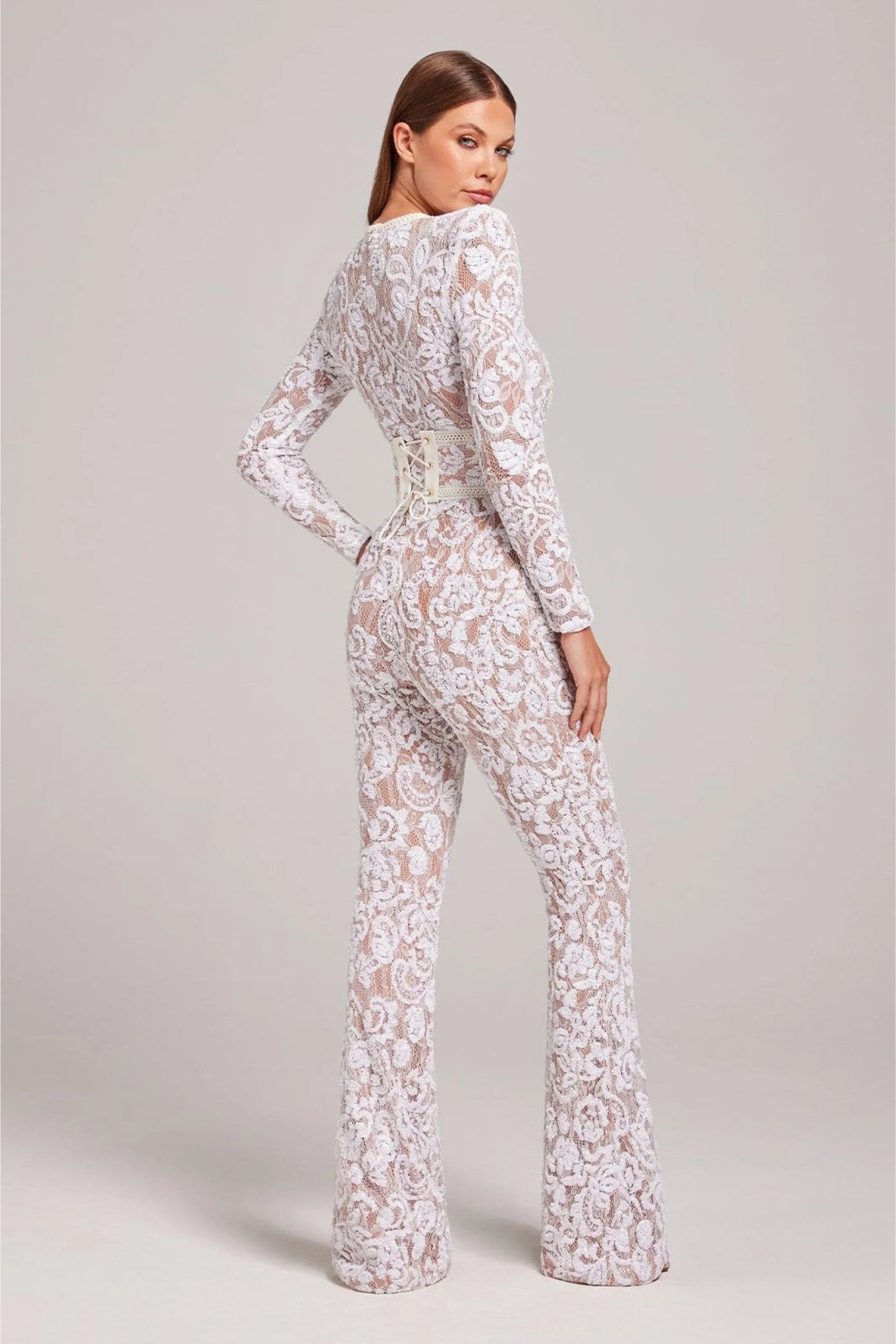 Merlanne | Lace Puff-Sleeve Jumpsuit with Defined Waist — image 3