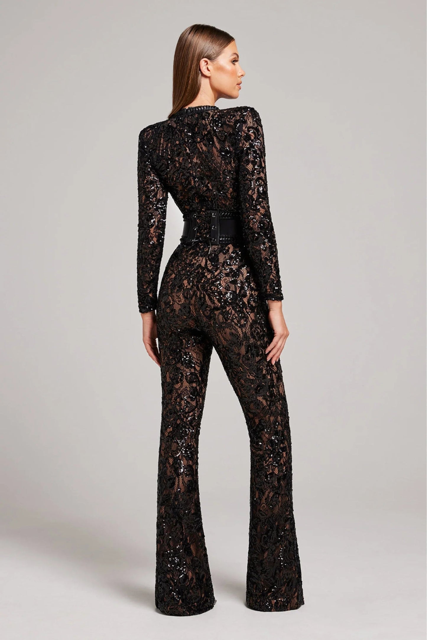 Merlanne | Lace Puff-Sleeve Jumpsuit with Defined Waist — image 4