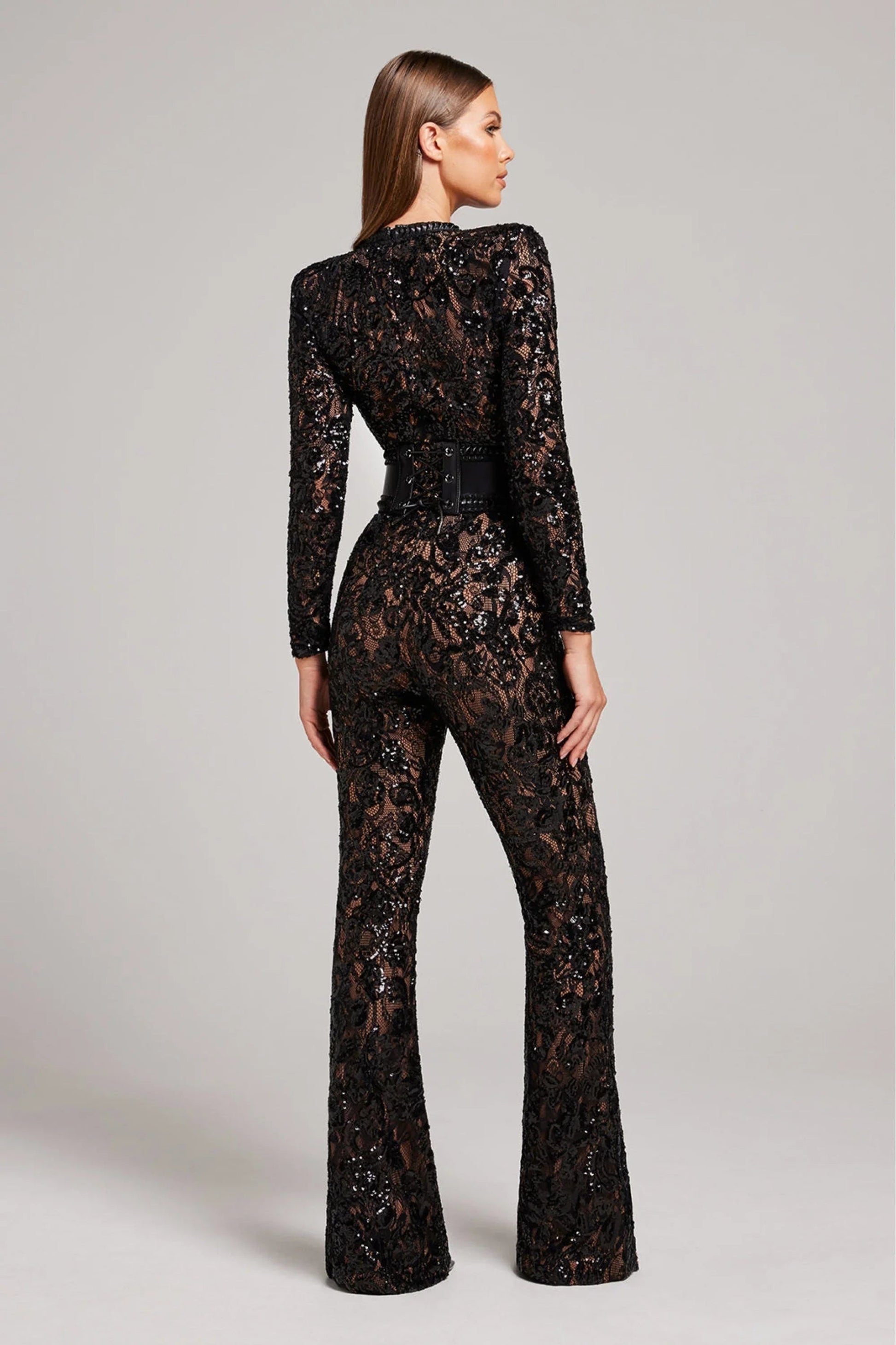Merlanne | Lace Puff-Sleeve Jumpsuit with Defined Waist — image 4