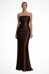 Brivelle | Maxi Dress Strapless Ruched Bodice Smooth Skirt