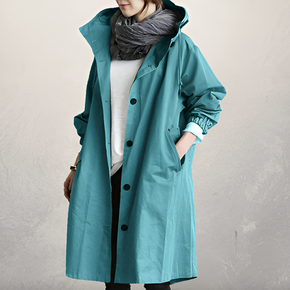 Women's Hooded Classic Trench Coat, Belted - view 7