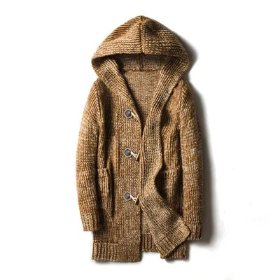 Men's Hooded Cardigan, Knitted - view 3