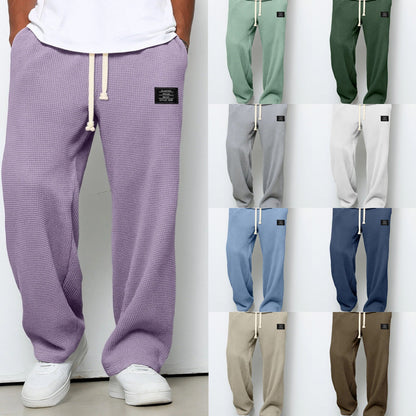 Men's Waffle Drawstring Trousers, Casual - view 11