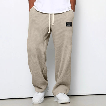 Men's Waffle Drawstring Trousers, Casual - view 7