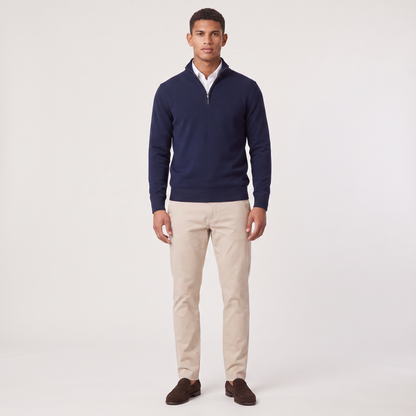 Men's Quarter-Zip Stand Collar Jumper, Knitted Sweater - view 11