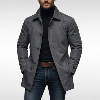 Tressé men's trench coat - Grey